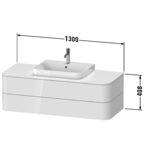 Тумба под раковину Duravit Happy D.2 Plus HP497209292 130х55х40,8 - фото 2