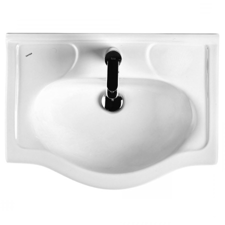 Раковина керамическая Onika Селигер 1WH110268 61х45 накладная цвет белый 1 отверстие под смеситель