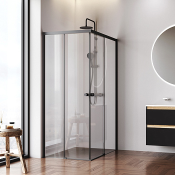 Душевой уголок Am.Pm X-joy W94G-403-120280-BТ1К 119х79 стекло прозрачное профиль черный матовый без поддона