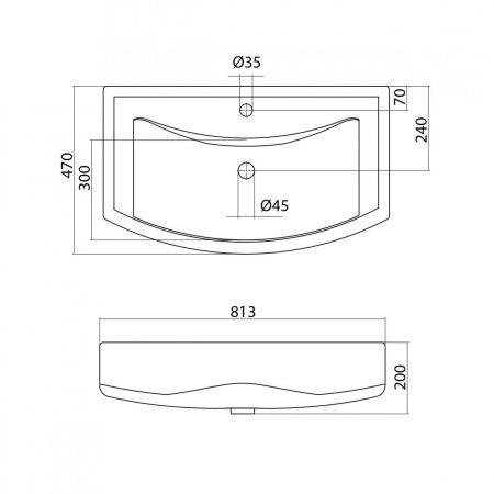 Раковина керамическая Onika Балтика 1WH501524 80х50 накладная цвет белый 1 отверстие под смеситель