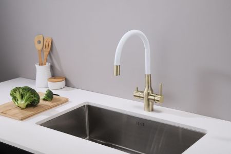Смеситель для кухни Paulmark БРОНЗА Sa213419-BRw на мойку бронза