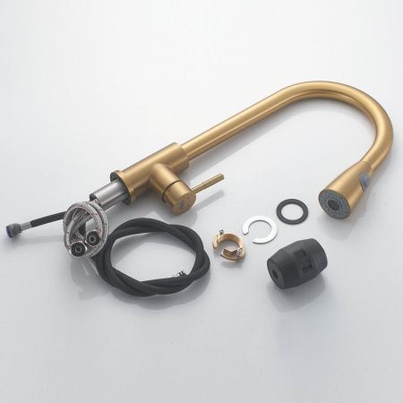 Смеситель для кухни Raffine F213G на мойку золото