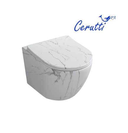 Унитаз подвесной Cerutti SPA CT9532 черный с сиденьем микролифт безободковый смыв торнадо