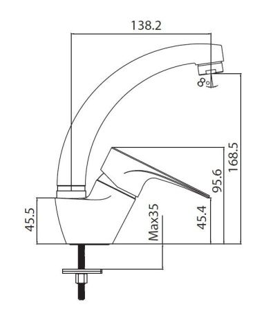 Смеситель для кухни Creavit VG1508 на мойку хром