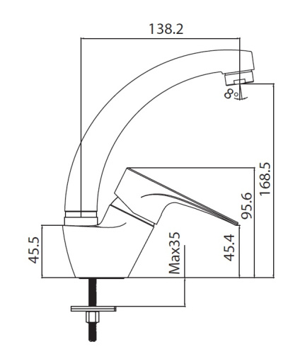 Смеситель для кухни Creavit VG1508 на мойку хром - фото 2