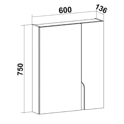 Зеркало-шкаф RUNO СТОКГОЛЬМ 00-00001126 60х75 подвесной цвет белый - фото 5