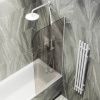Душевая шторка на ванну Maybah Glass MGV-151-1у 75х140 стекло тонированное профиль белый ориентация универсальная