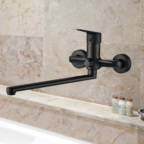 Смеситель для ванны WesnaArt Nova NOV03-320Black настенный черный - фото 3