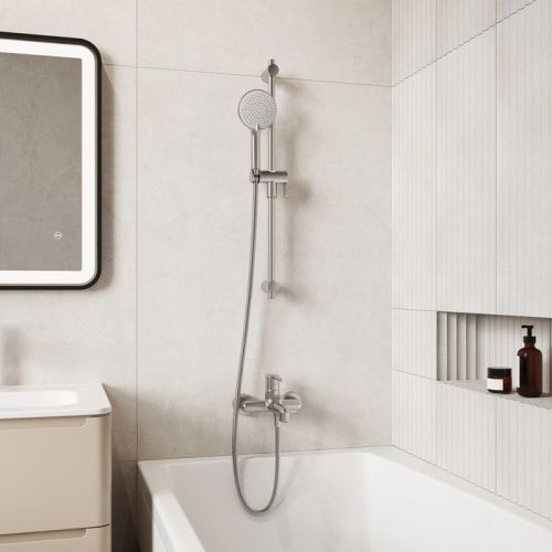 Смеситель для ванны и душа Iddis Aiger AIGBC00i02WA настенный хром - фото 2