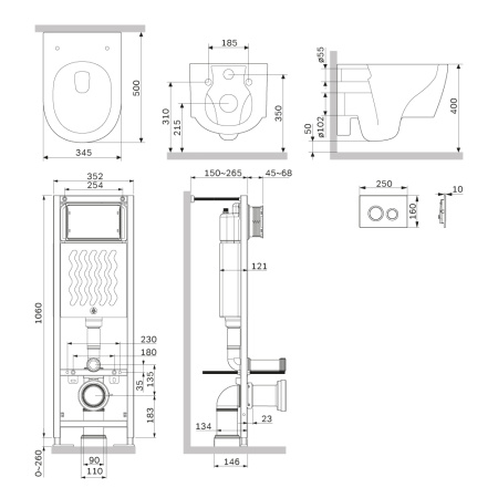 Комплект унитаз с инсталляцией Am.Pm Jupiter IS110138.DX77C1700 Комплект унитаз с инсталляцией Am.Pm Jupiter IS110138.DX77C1700