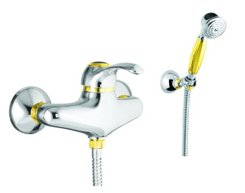 Смеситель для ванны и душа Fiore JAFAR 47CO5127 настенный хром/золото - фото 2
