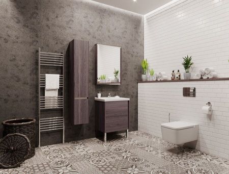 Зеркало-шкаф Aquaton Стоун 1A231502SXC80 60х80 подвесной цвет коричневый