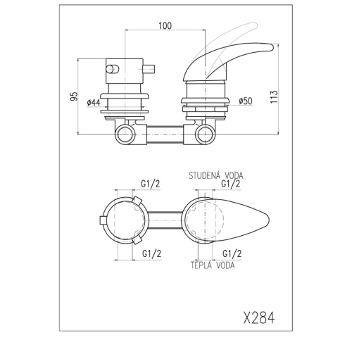 Смеситель для душа RavSlezak X382 встраиваемый в стену хром - фото 2