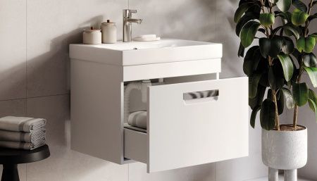 Тумба под раковину Velvex ESTEA tpEST.60.1Y.233 60х50 подвесная цвет белый