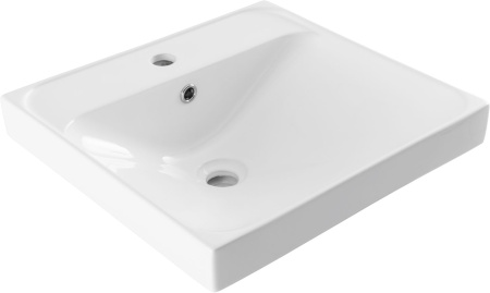 Раковина керамическая Aquanet Flash 00333265 51х47 полувстраиваемая цвет белый 1 отверстие под смеситель