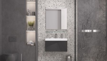 Тумба под раковину Velvex EDGE tp.EDG.9696.70.1Y графит 70х40 подвесная цвет серый