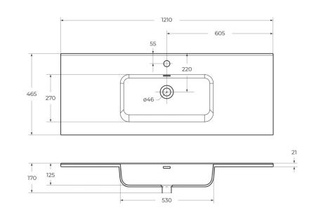 Раковина керамическая BelBagno BB1200ETL 120х50 накладная цвет белый 1 отверстие под смеситель