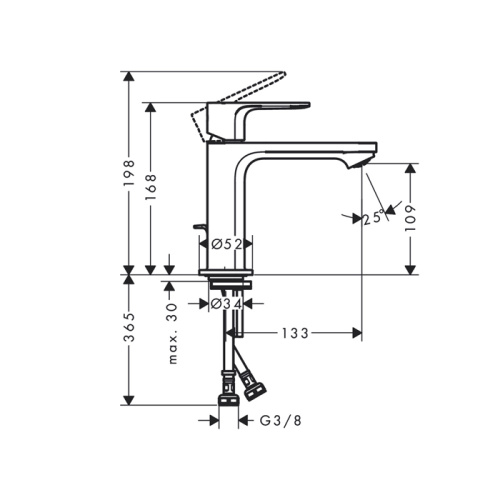 Смеситель Hansgrohe Rebris 72588670 на раковину черный - фото 2