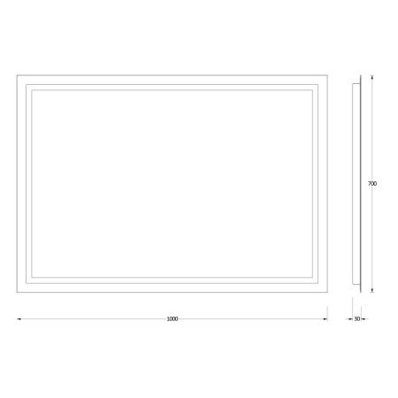 Зеркало с подсветкой Evoform Ledline BY 2137 100х70 подвесное