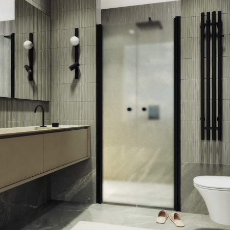 Душевая дверь Maybah Glass MGD-436-6 89х198 стекло матовое профиль черный