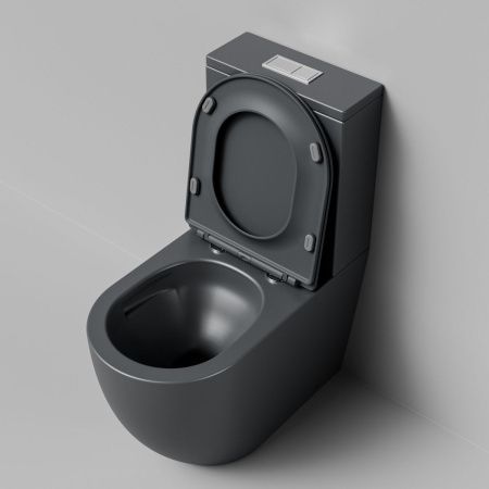 Унитаз напольный с бачком Grossman Торнадо GR-4494GMSQ серый с сиденьем микролифт безободковый смыв торнадо