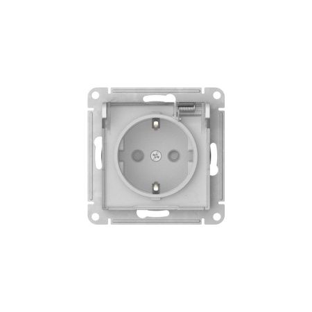 Розетка с заземлением со шторкой с крышкой 16А Systeme Electric AtlasDesign (АтласДесигн) ATN440146S