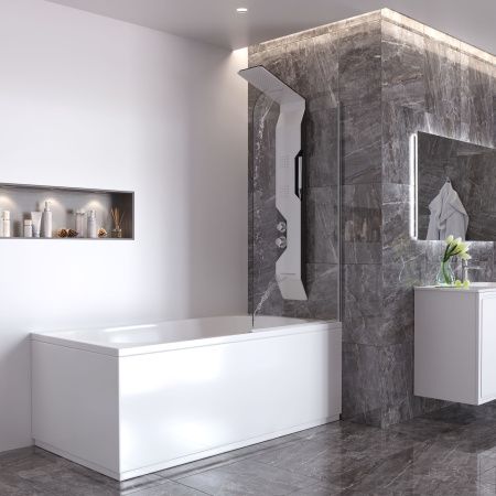 Душевая панель Taliente TA-G-A05W/Bcr+s прямоугольная настенная