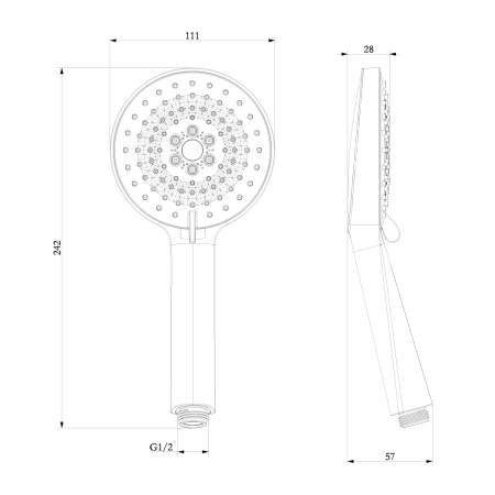 Лейка ручного душа LeMark LM8127C хром