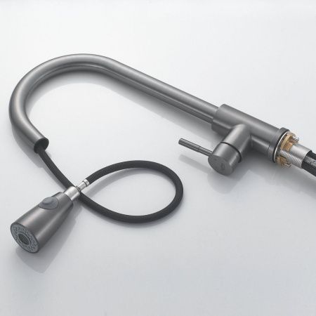 Смеситель для кухни Raffine F213T на мойку оружейная сталь