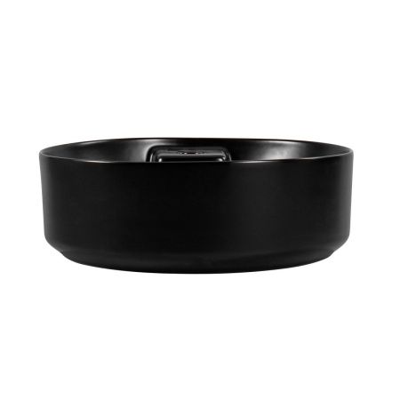 Раковина из сантехнического фарфора Aquatek ЕВРОПА AQ5212-MB 40х40 накладная цвет черный 1 отверстие под смеситель