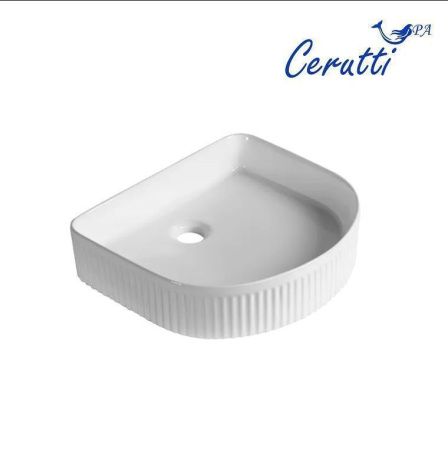Раковина из сантехнического фарфора Cerutti SPA CR8011 40х40 накладная цвет белый без отверстий под смеситель