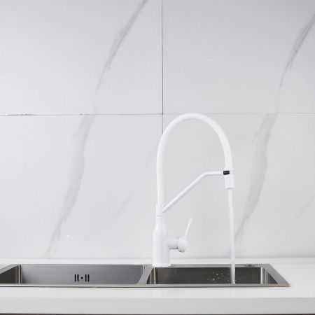 Смеситель для кухни Shevanik S343C-1 на мойку белый