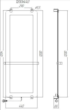 Полотенцесушитель Allen Brau Infinity 00288920 44х120 электрический серебро