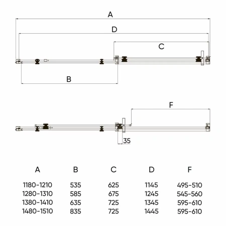 Душевая дверь Veconi Vianno VN74B-150-01-C4 150х195 стекло прозрачное профиль черный
