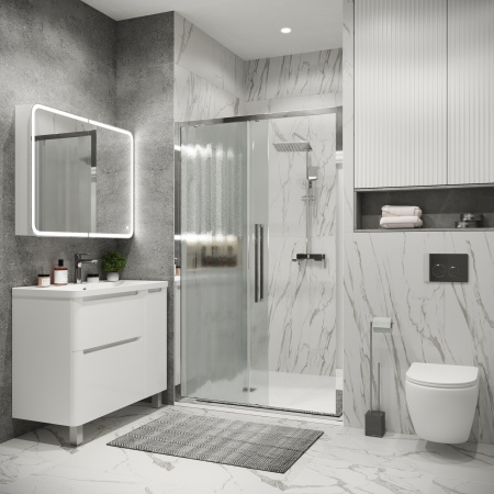 Душевая дверь Grossman Cosmo 100.K33.02.110.10.02 110х195 стекло текстурное профиль хром глянцевый