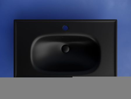 Раковина из сантехнического фарфора Ceramica Nova SABO CN13002MB 80х50 накладная цвет черный 1 отверстие под смеситель