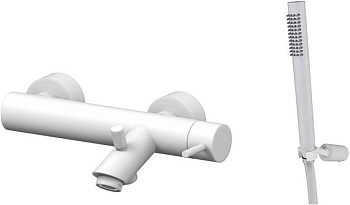 Смеситель для ванны с душем Paffoni Light LIG023BO настенный белый без термостата