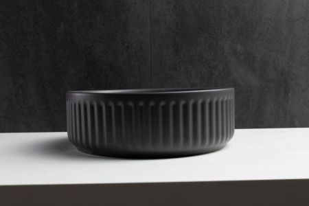 Раковина керамическая Allen Brau Fantasy 4.11032.AN 40х40 накладная цвет черный без отверстий под смеситель