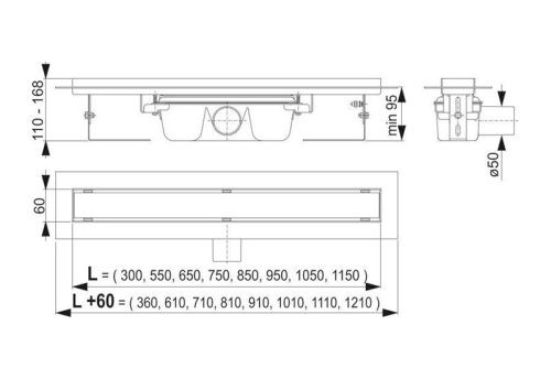 Душевой лоток Alcadrain APZ1S-550 серый - фото 3