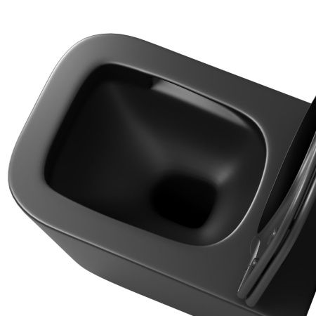 Унитаз подвесной Grossman Торнадо GR-4404BMSQ черный с сиденьем микролифт безободковый смыв торнадо