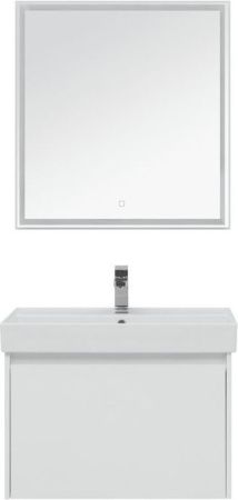Комплект мебели: тумба с раковиной + зеркало Aquanet Nova Lite 00242296 80х50 напольный цвет белый