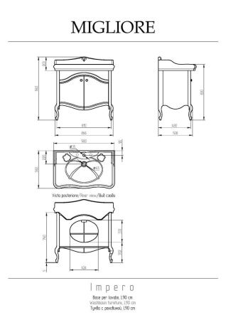 Тумба под раковину Migliore IMPERO 25984 90х50 напольная цвет зеленый