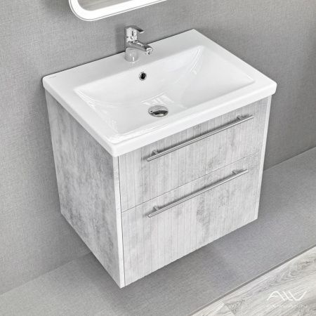 Тумба с раковиной Alavann Emma ALV1166000 60х50 подвесная цвет серый