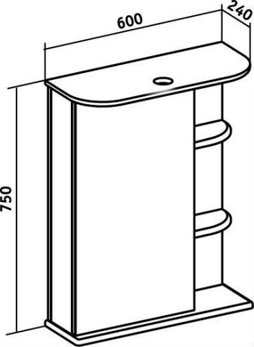 Зеркало-шкаф RUNO Магнолия 30 60х75 подвесной цвет белый - фото 4