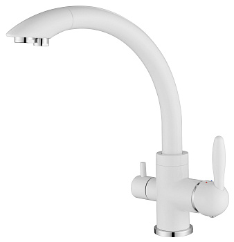 Смеситель для кухни Paulmark ESSEN Es213001-431 на раковину белый матовый без термостата