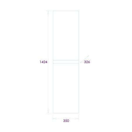 Шкаф-пенал Onika Алеста 403566 40х140 подвесной цвет белый/бежевый