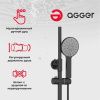 Душевая стойка Agger Thermo A2461144 настенная цвет черный с термостатом