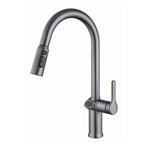 Смеситель для кухни Esko Kitchen K15GMLED на мойку серый - фото 2