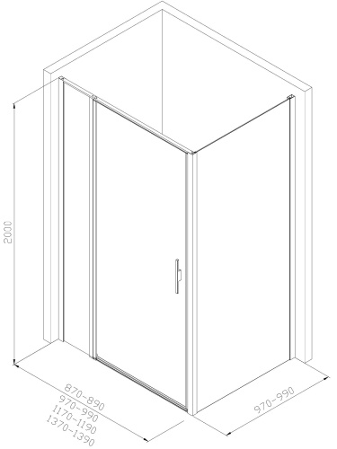 Душевой уголок Allen Brau Priority 3.31026.BA + 3.31047.BA 90х100 стекло прозрачное профиль серебро брашированное без поддона - фото 5