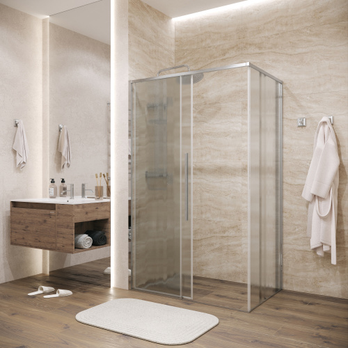 Душевой уголок Grossman Galaxy 120.K33.01.1490.10.02 140х90 стекло текстурное профиль хром глянцевый - фото 5